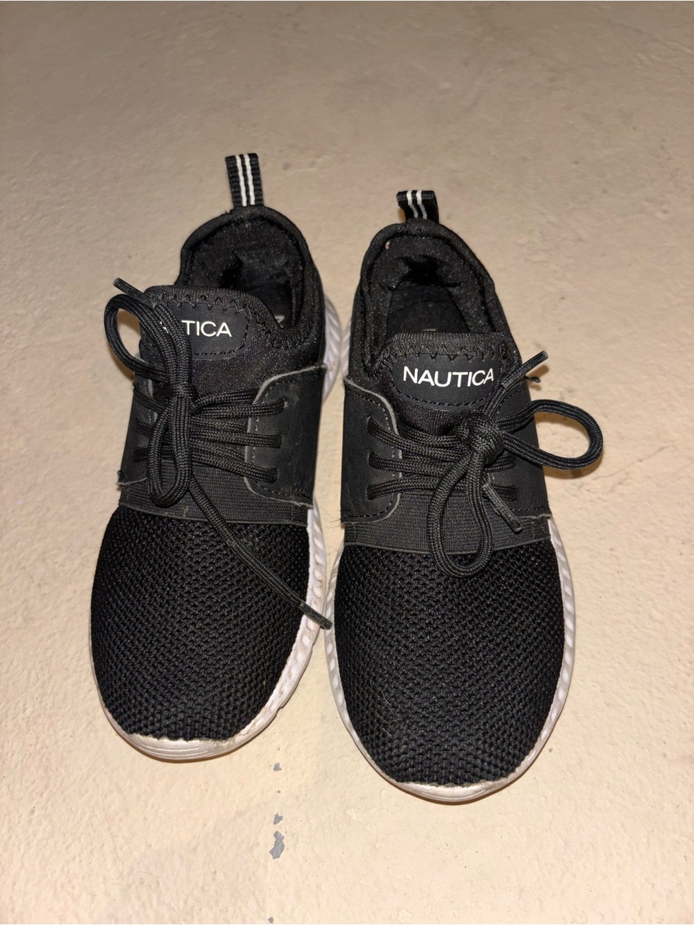Nautica Kids Black Knit Sneakers with White Sole